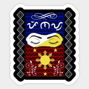 Philippine Flag Sun / Baybayin word Pinay (Filipina) Sticker